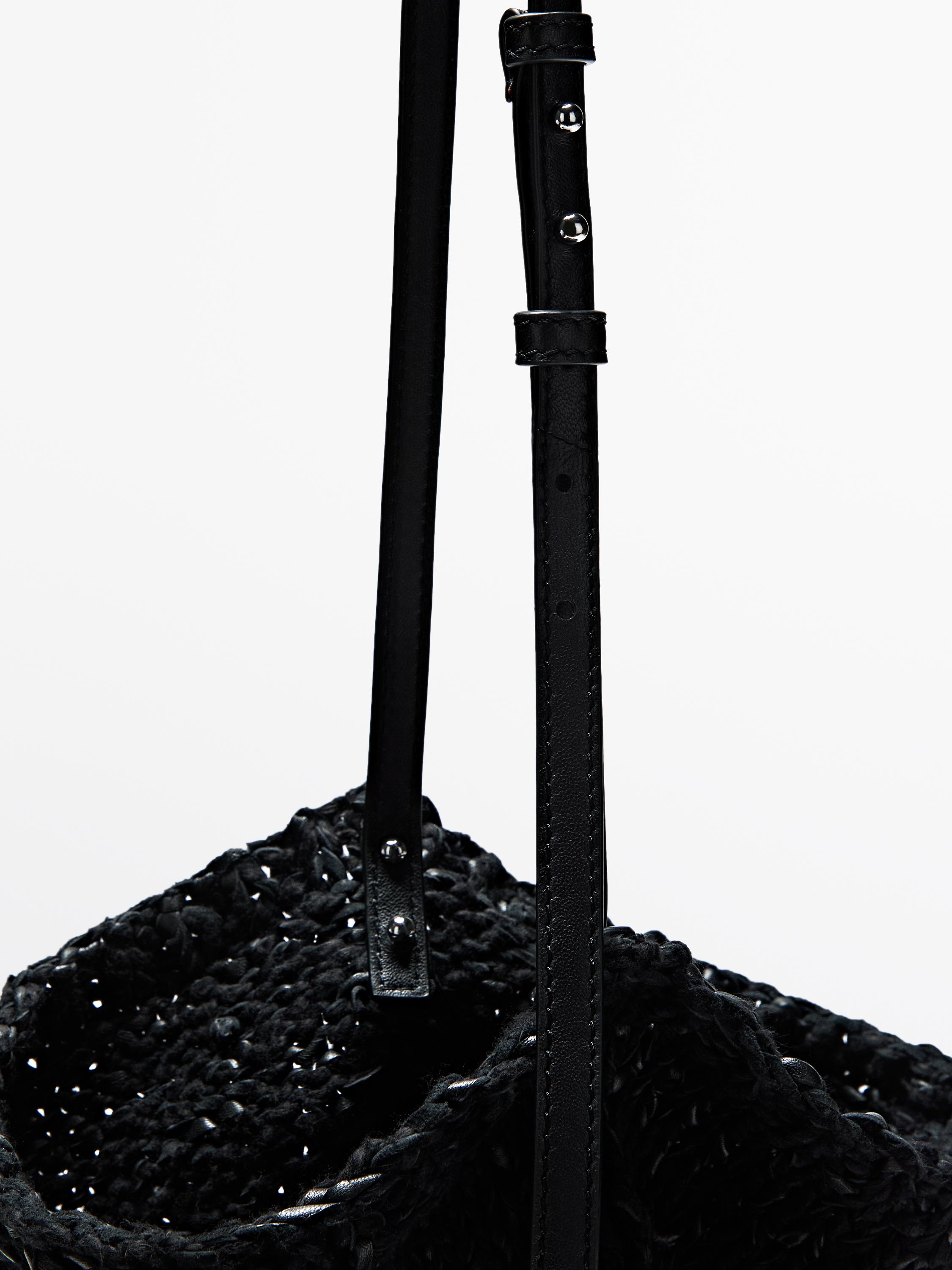 Mid-size crochet knit leather bag - LIMITED